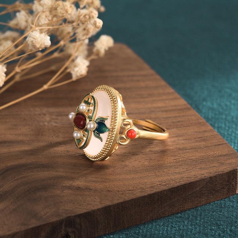Mascot - Court Style Elegant Gold Plated Enamel Ring