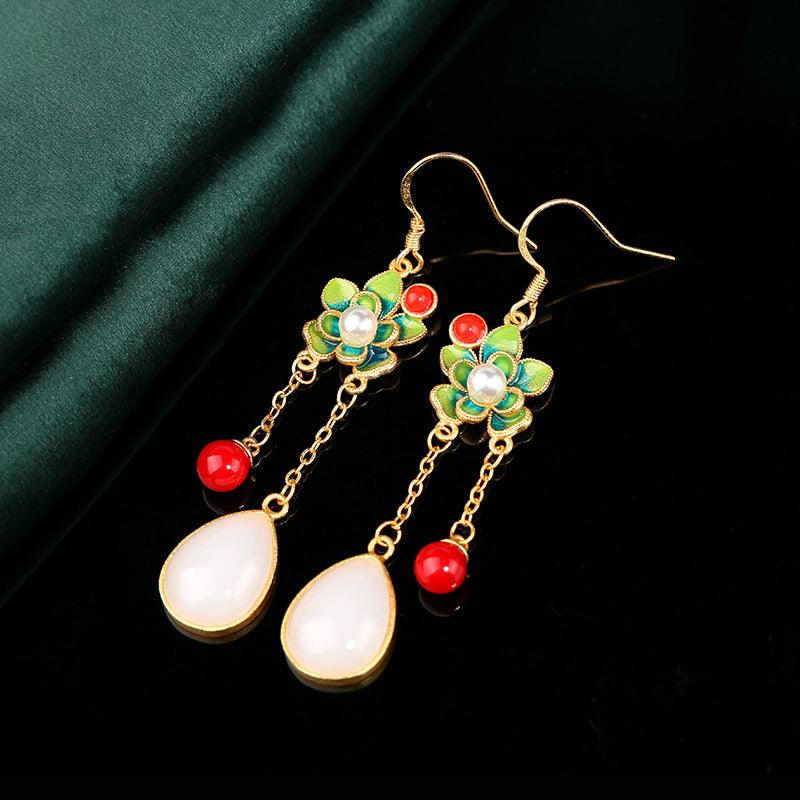 Floret - Chinese Court Style Long Tassel Earrings