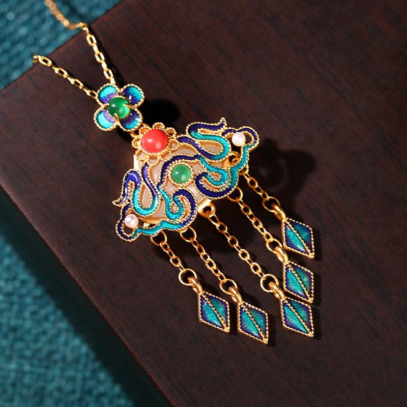Mascot - Court Style Cloisonné Tassel Necklace