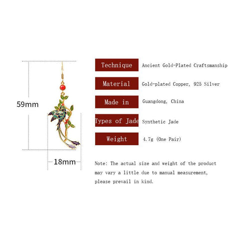 Phoenix - Chinese Cloisonné Earrings