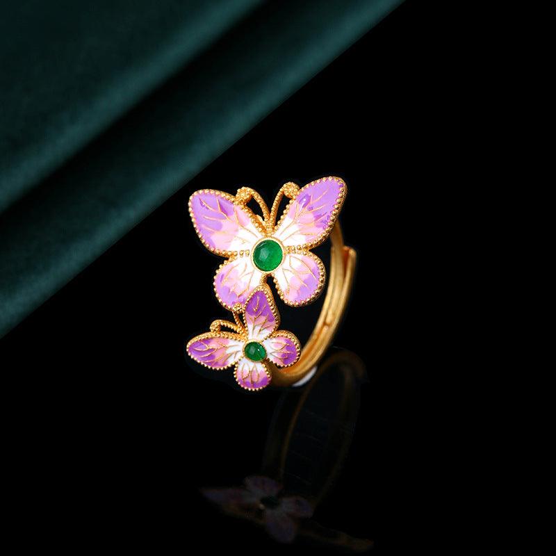 Butterflies - Cloisonné Premium Ancient Style Ring