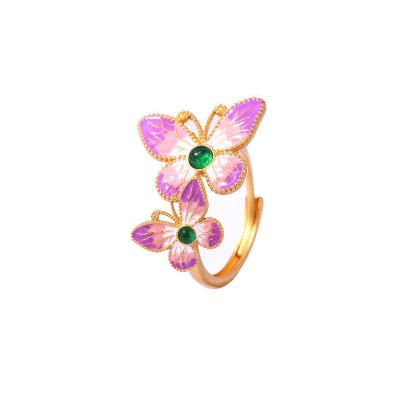 Butterflies - Cloisonné Premium Ancient Style Ring